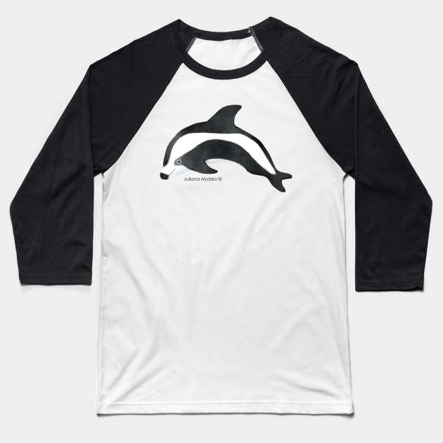 Hourglass Dolphin Baseball T-Shirt by julianamotzko